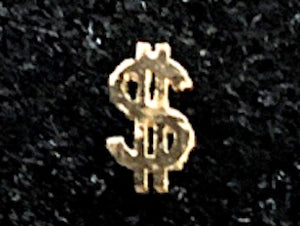 18ct Solid Gold Dollar Sign Tooth Charm